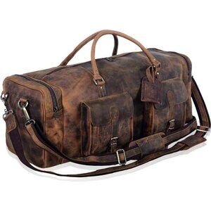 28 inch Duffel Bag Travel Sports Overnight Weekend Leather Duffle Bag